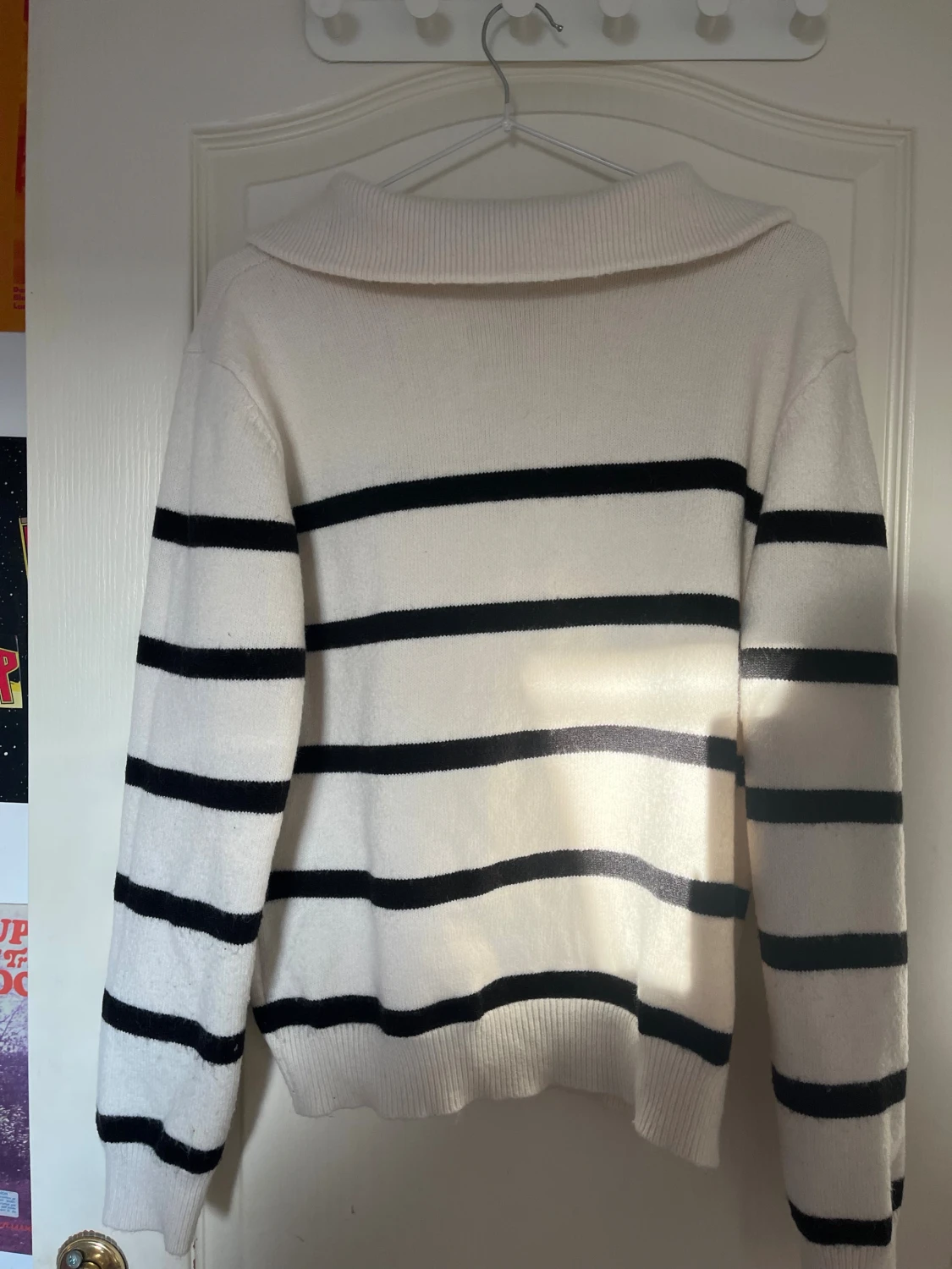 Randig stickad zip up - 1