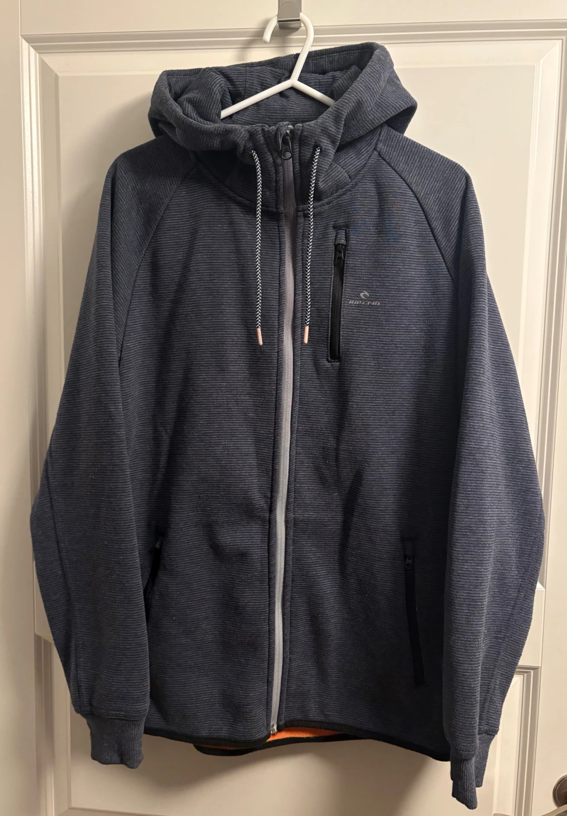 Rip Curl blå-grå fleecejacka med huva S