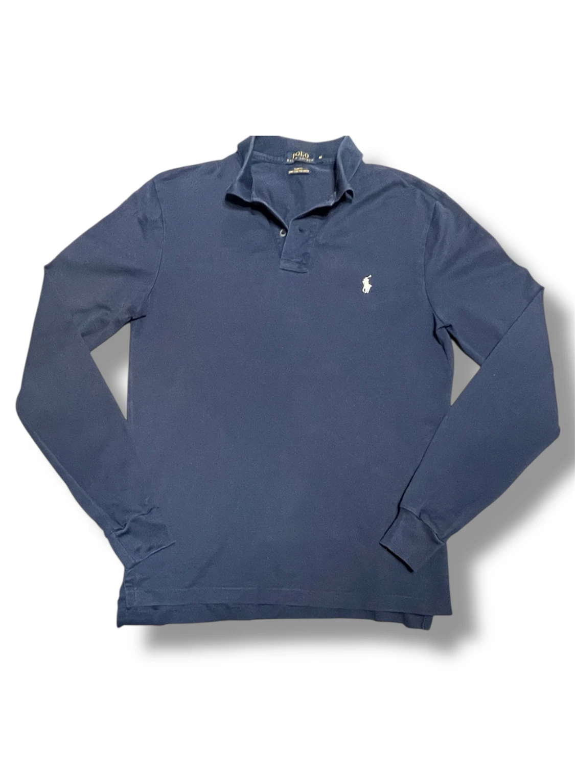 Marinblå långärmad pikétröja Polo Ralph Lauren - 1