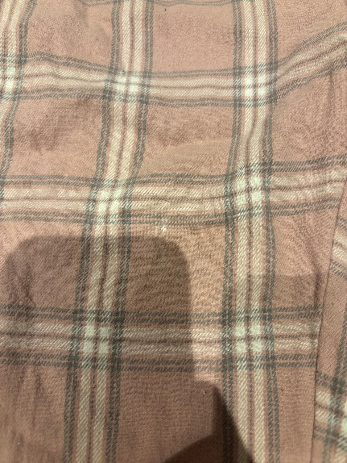 Rosa rutiga mjukisbyxor med snörning - 1