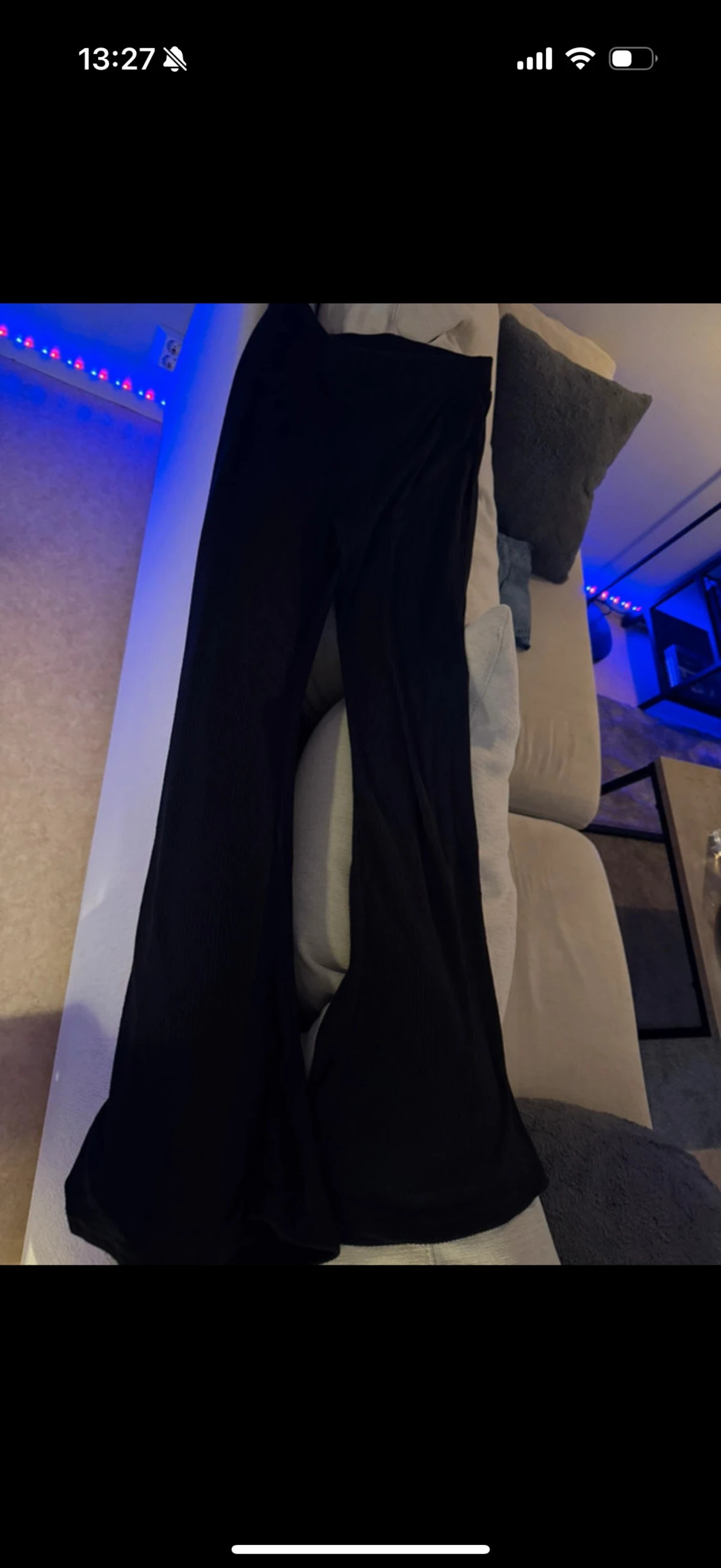 Svarta ribbade bootcut-byxor Edith - 2