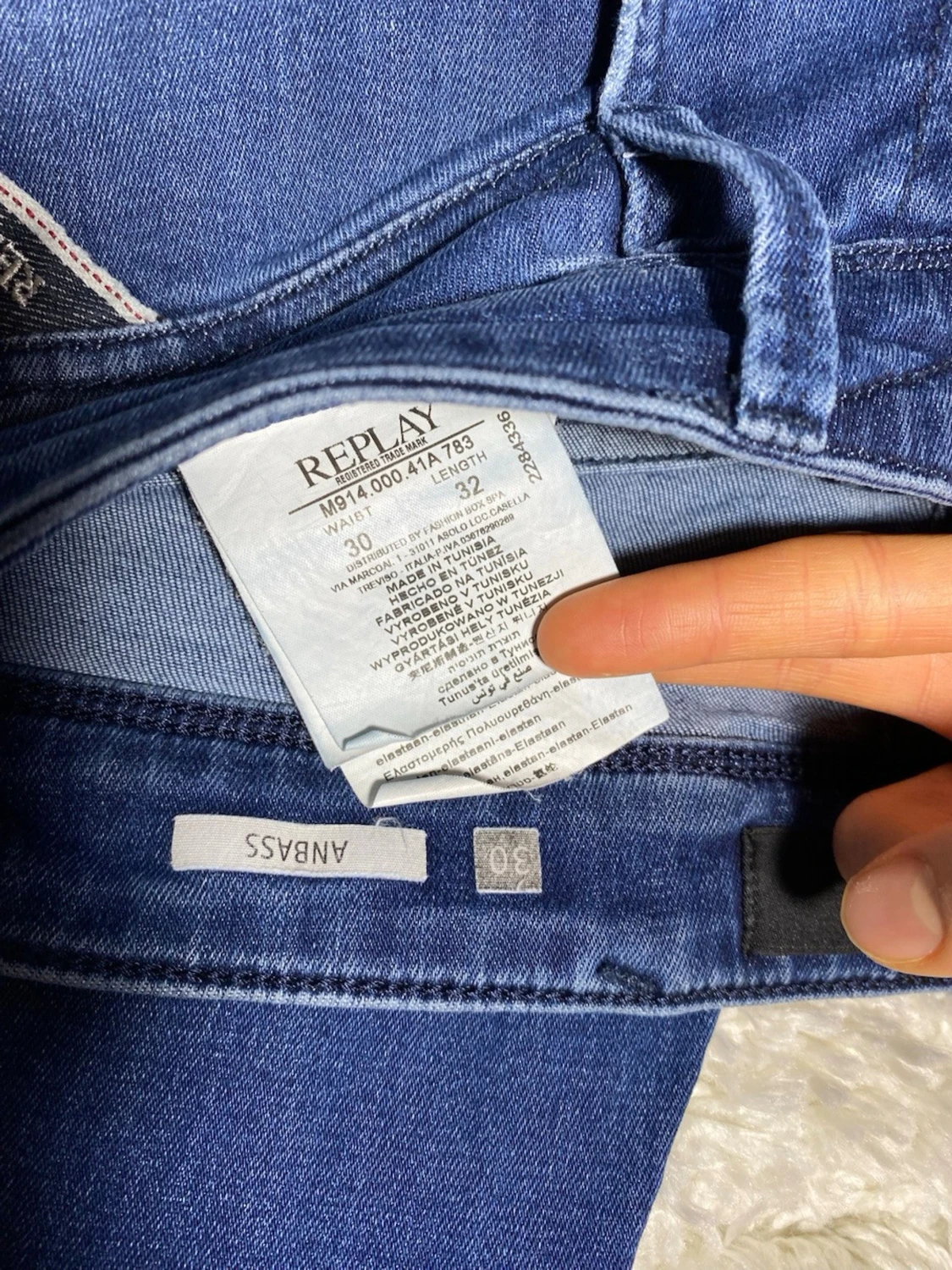 Mörkblåa Replay Anbass jeans - 4