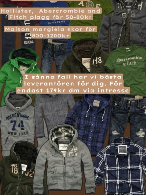 Vintage leverantör -   Jag har en vintage-leverantör med plagg från Hollister, APC, Nudie, Acne och Abercrombie & Fitch. För 179 kr får du tillgång till leverantören och kan använda plaggen själv eller resella och skala din business till över 20 000 kr/mån. Skicka SMS eller DM om du är intresserad.