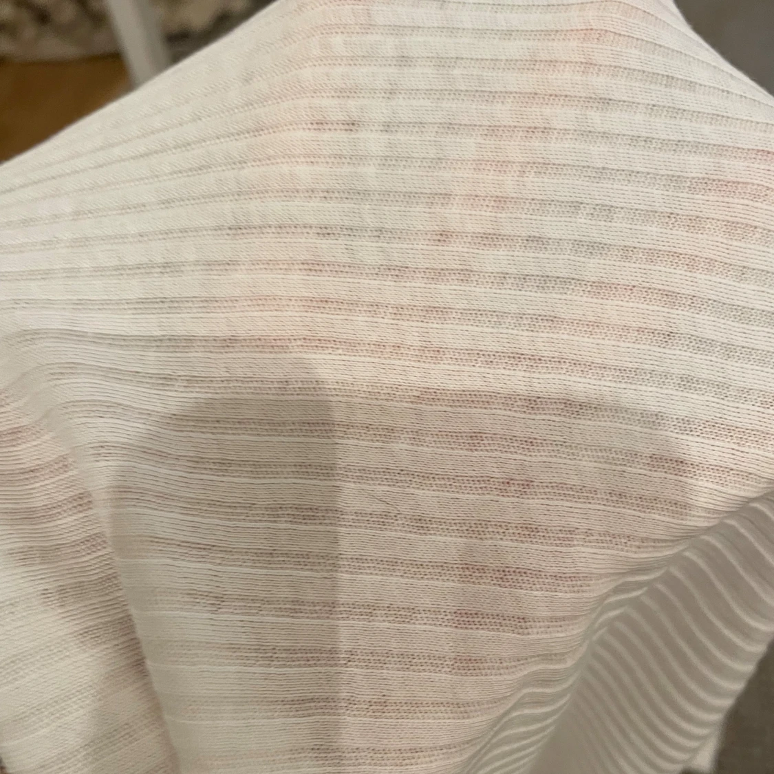 Vit ribbad topp med knappar NLY Trend XS - 5