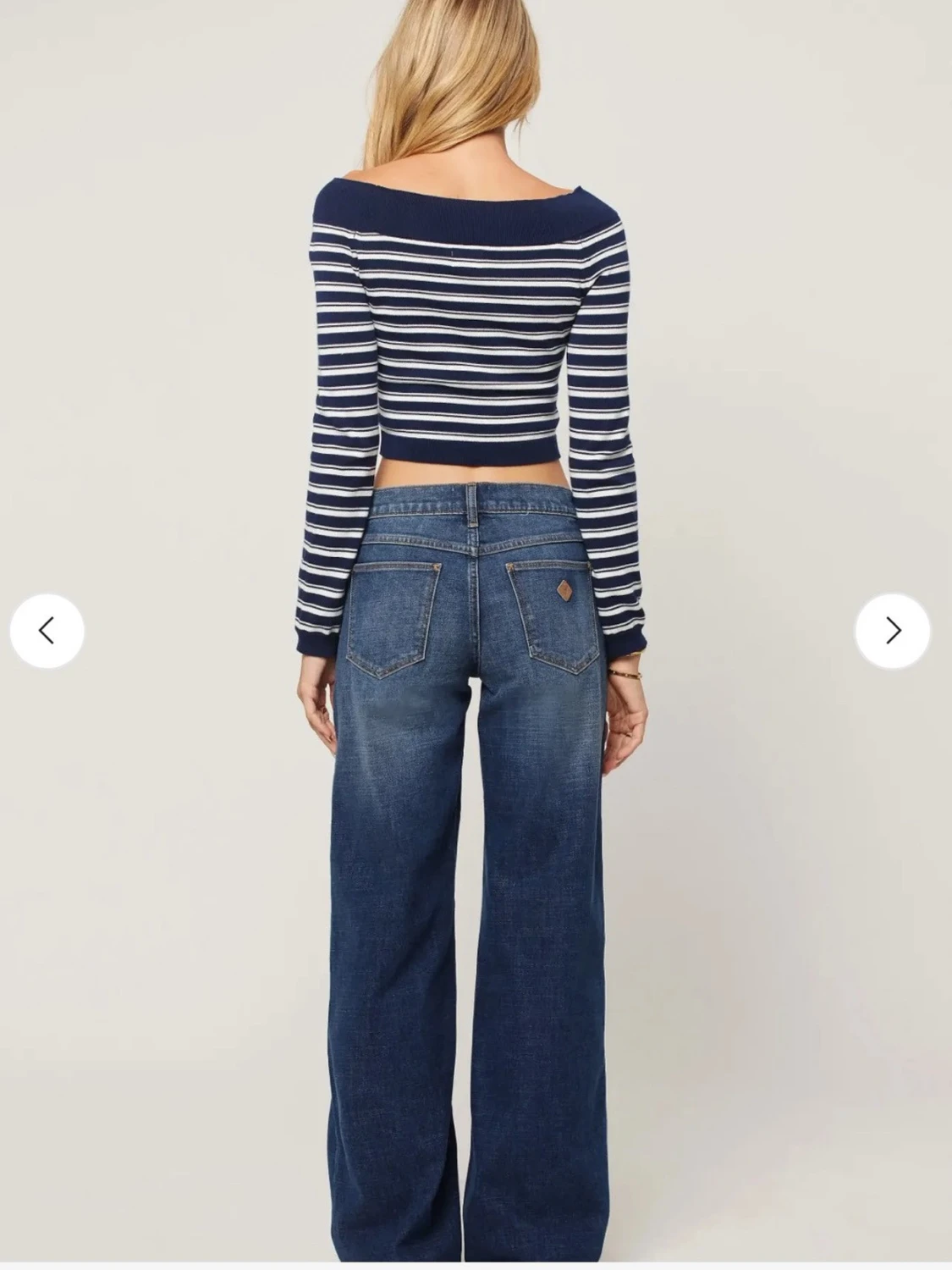 Blå low wide jeans paige från Abrand - 2