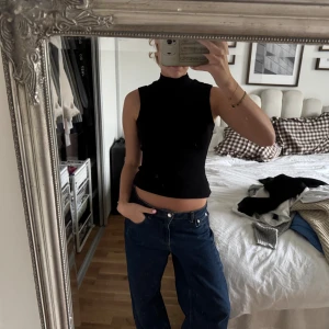 Svart ärmlös polotopp - Säljer en svart, tight polotopp utan ärmar. Från Zara i storlek s