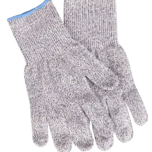 Anti-cut handskar Säkerhetshandskar Skyddshandskar  - Grå stickade handskar med melerad look och ribbad mudd. Perfekta för att skydda fingrarna och händerna i köket och har en enkel, klassisk design. Lättare och säkrare att bära handskarna på medans man skär i grönsakerna eller köttet 👍🏻