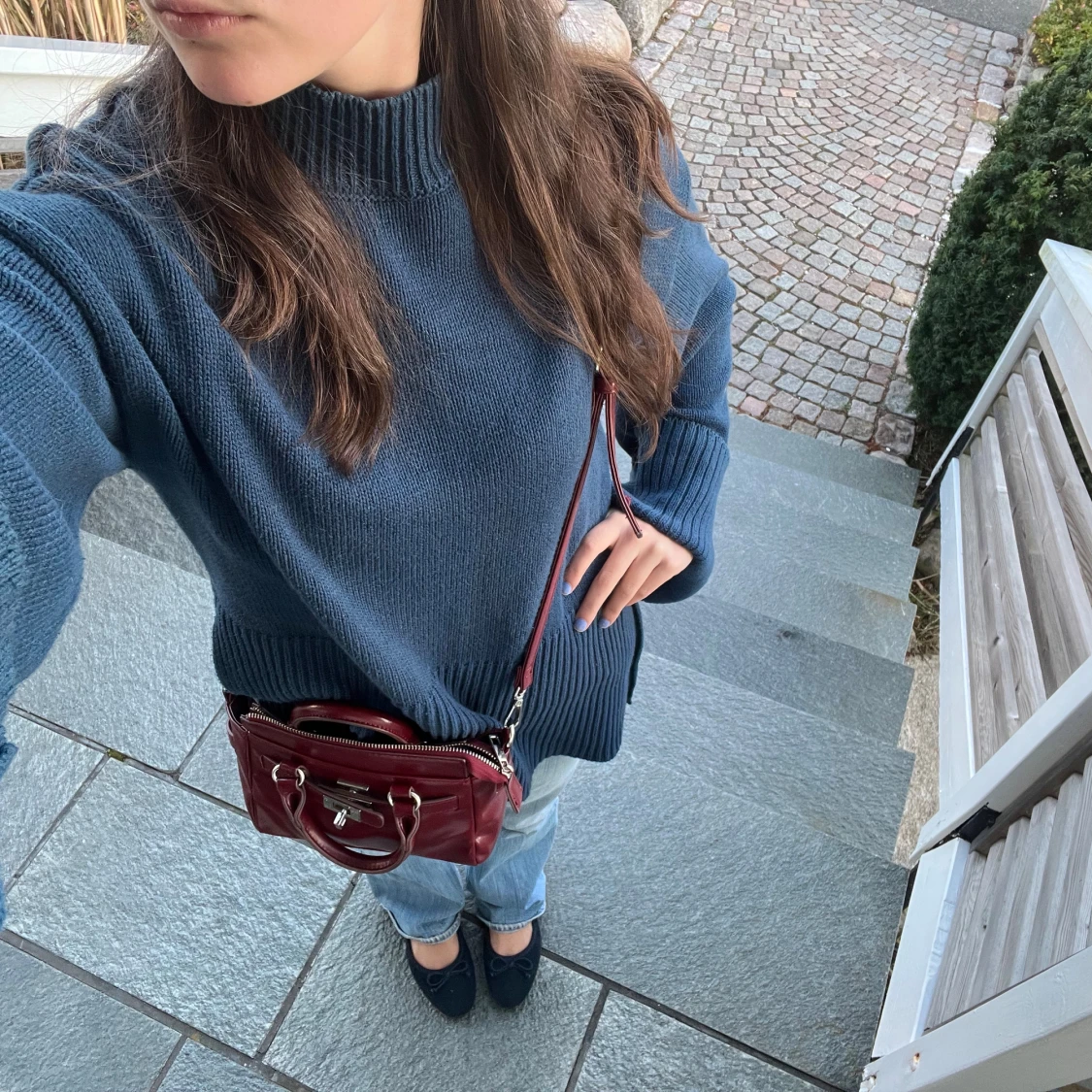 Blå stickad tröja från NA-KD