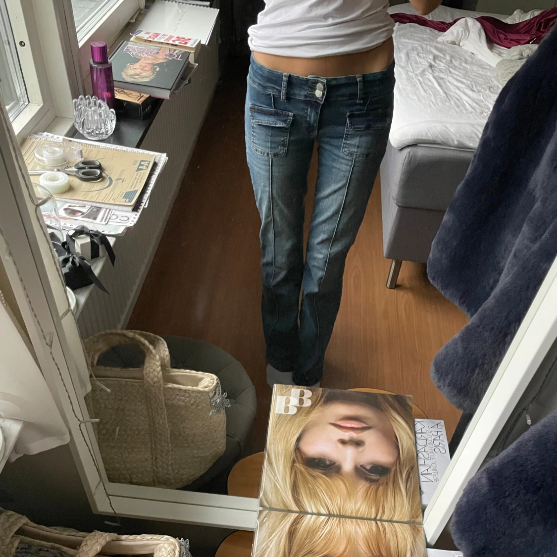 Blå bootcut jeans från Nelly💗