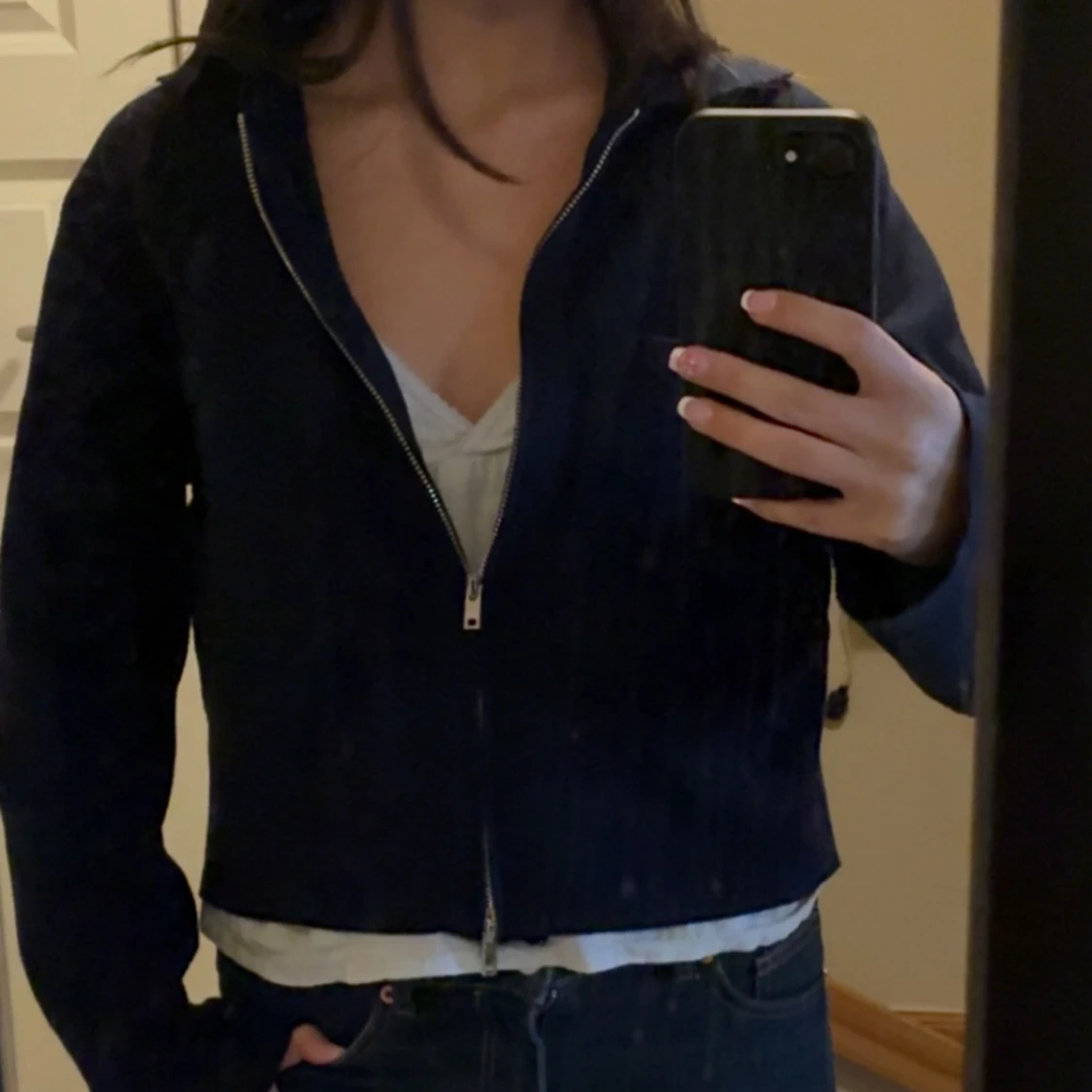 Mörkblå stickad jacka från Åhléns