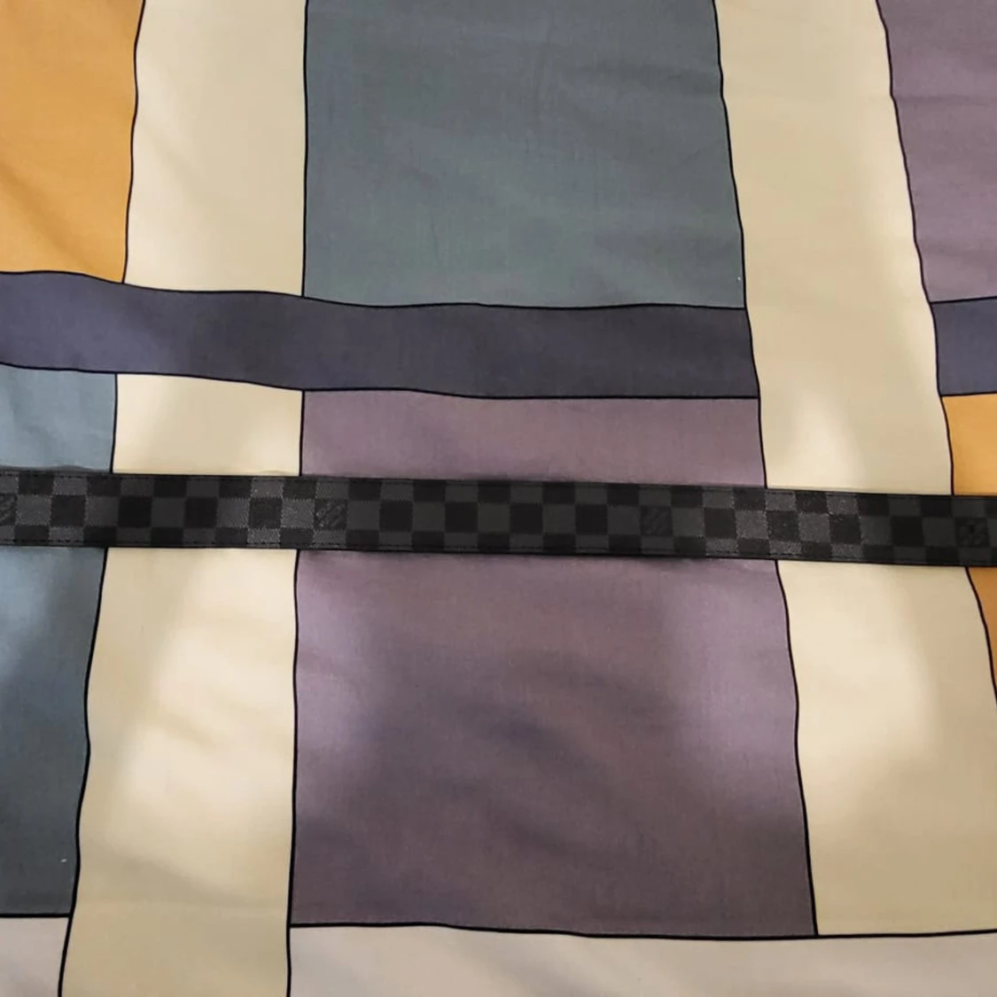 rutigt svart bälte 100 cm - 1