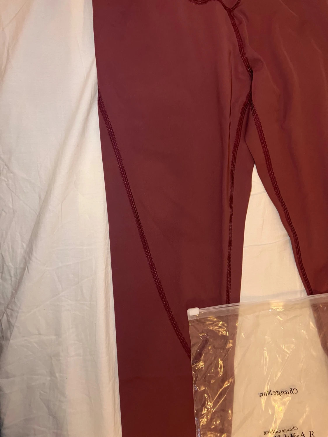 Vinröda leggings från La Nikar, stl L - 3