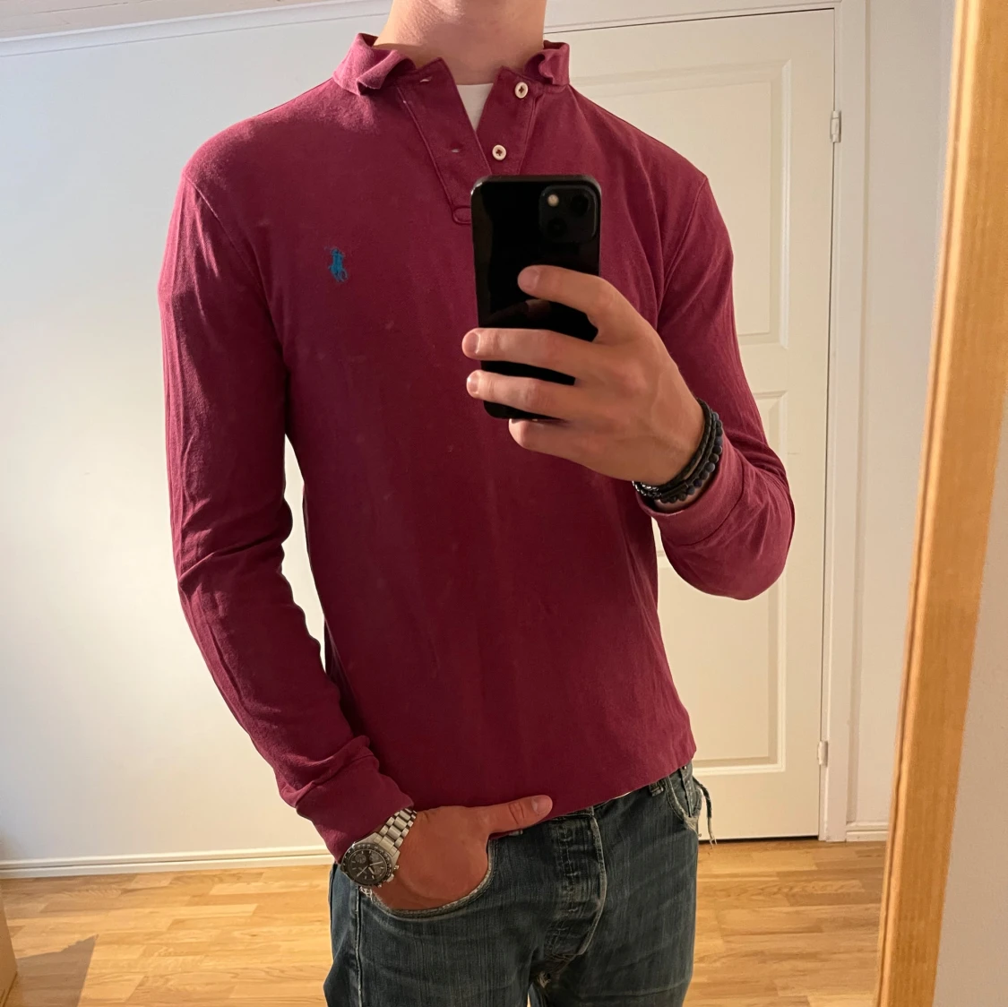 Ralph Lauren pike vindröd långärmad  - 1