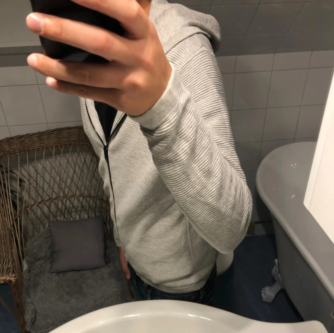 Jack and Jones stickad hoodie  - 90