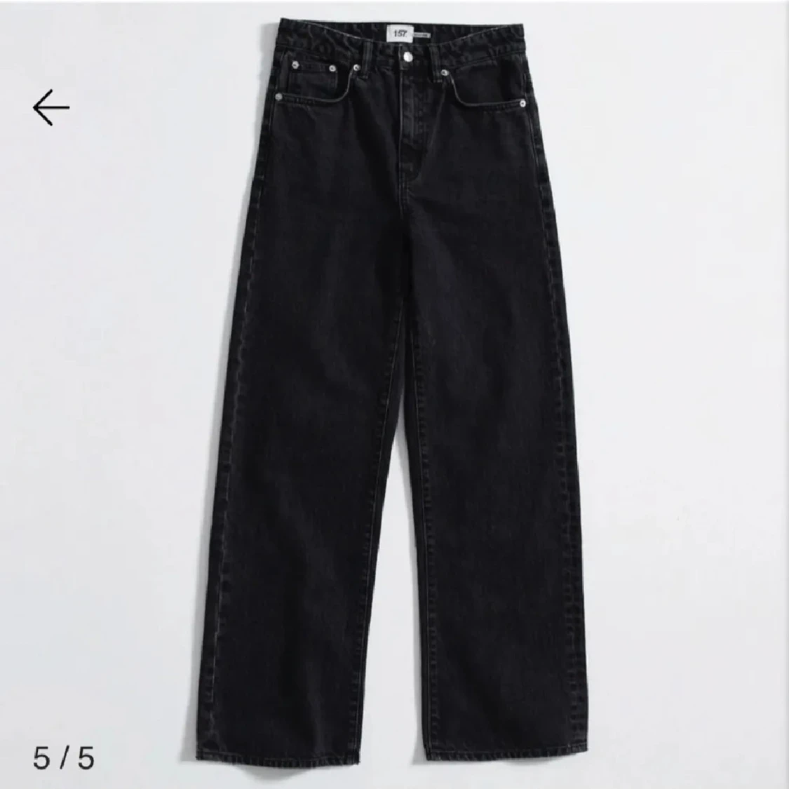 Svarta wide jeans med hög midja - 1