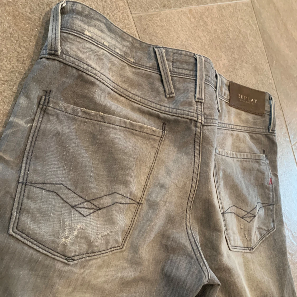 Replay grå jeans med slitningar - 3