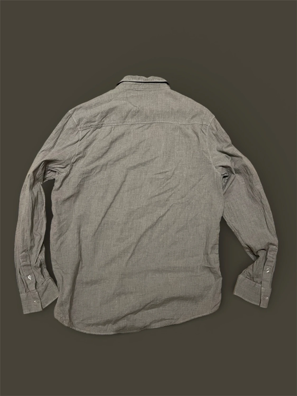 Grå långärmad skjorta i bomull - 1