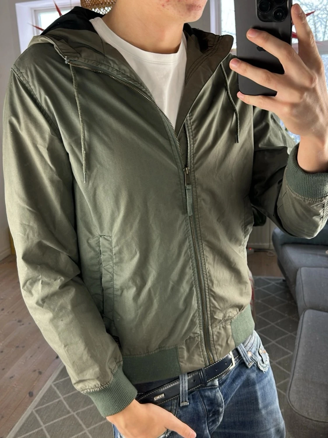 Tunn jacka olivgrön  - 1