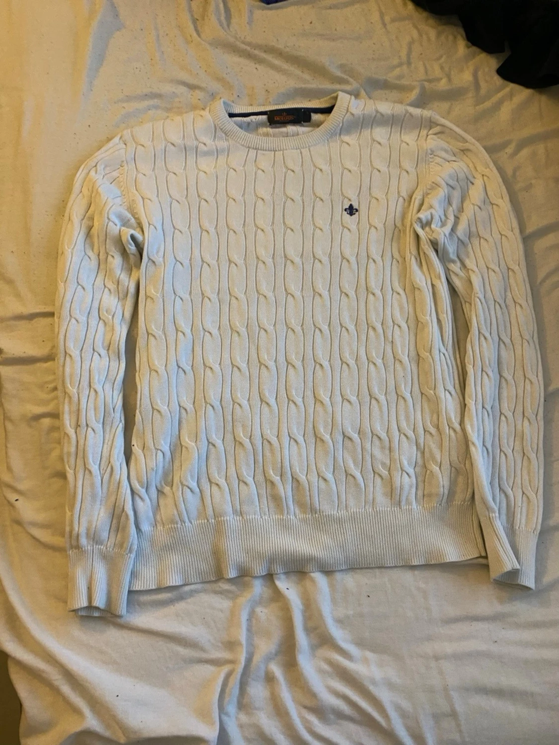 Vit kabelstickad tröja från Morris - 2