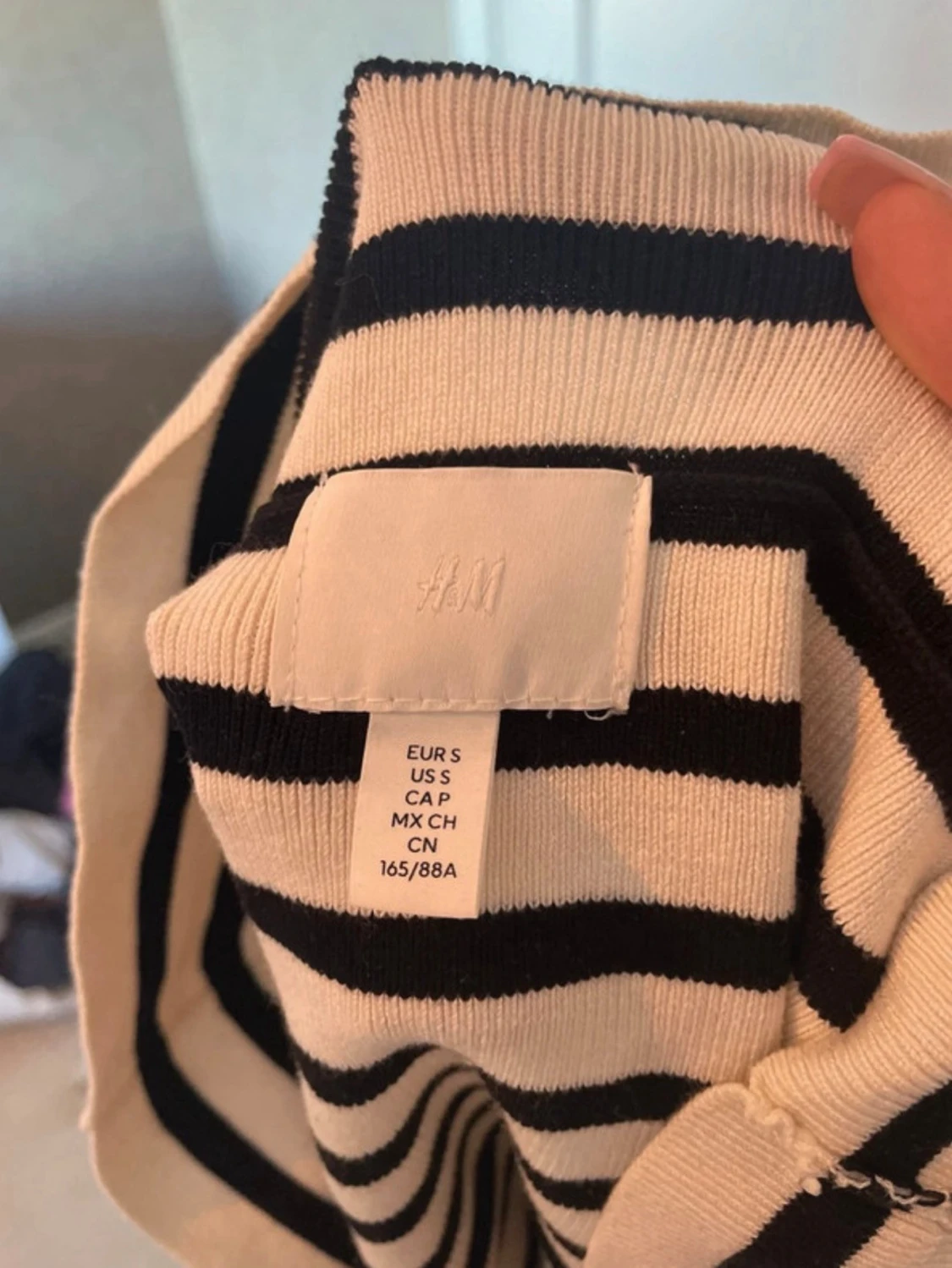 Randig ribbad linnetopp från H&M - 1