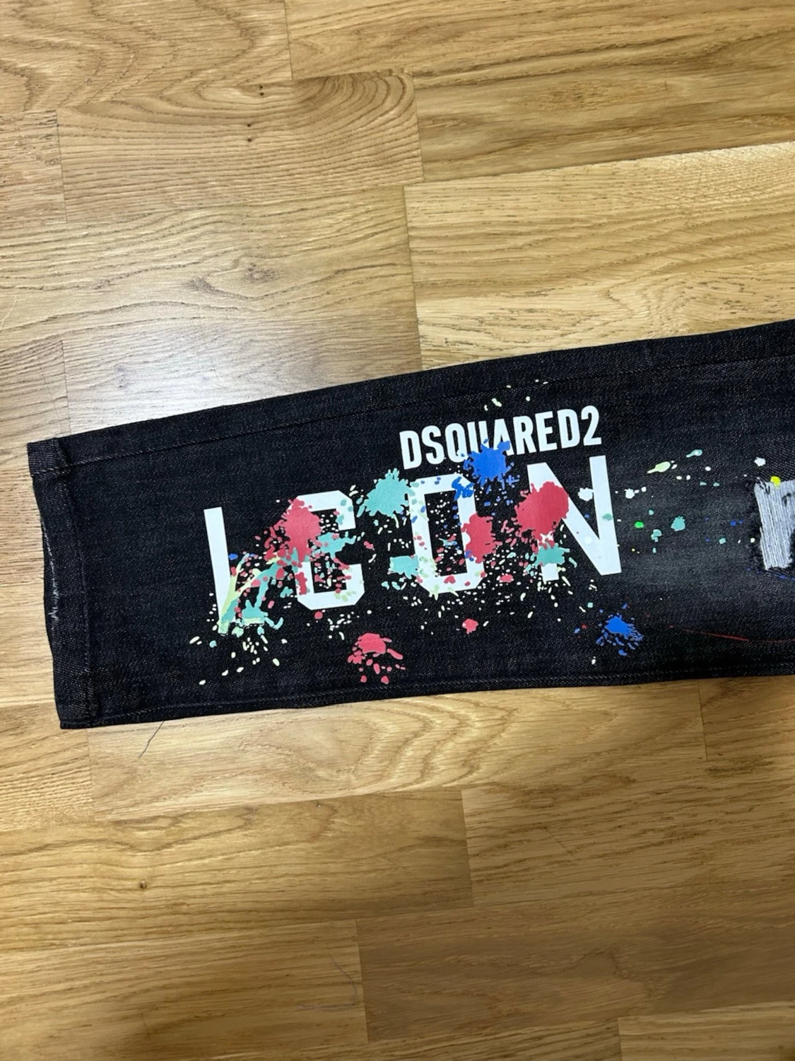 Svarta Dsquared2 ICON jeans med färgstänk - 2