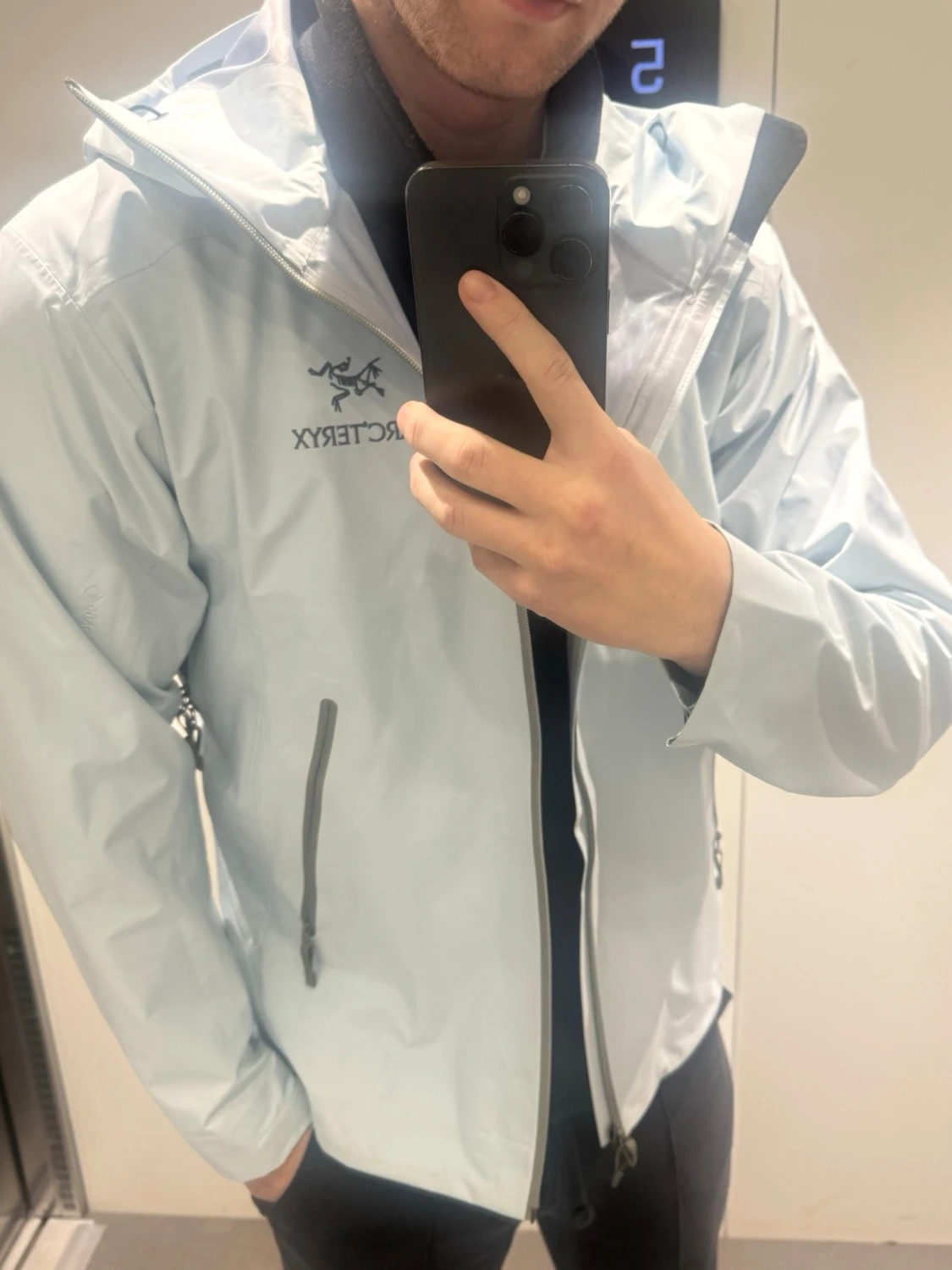 Ljusblå Arc'teryx vindjacka Gore-Tex - 5