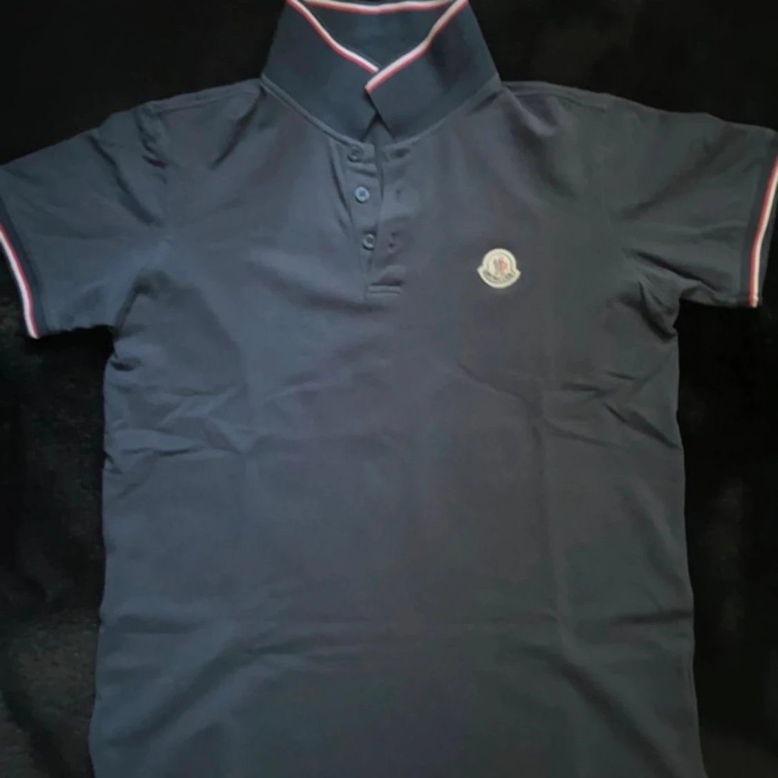 Mörkblå Moncler pikétröja