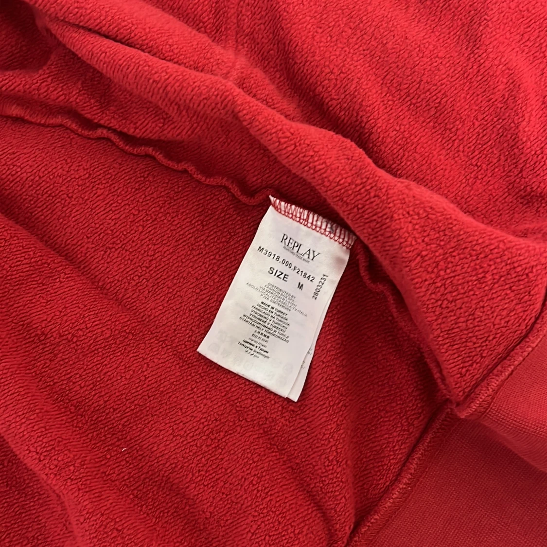 Röd hoodie från Replay med huva - 2