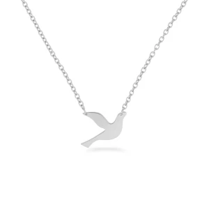 Snyggt halsband med fågel i silver - Stilrent halsband från Edblad i silverfärgat metall med en minimalistisk fågel som hänge. Kedjan är tunn och har en liten bricka med Edblads logga vid låset. Perfekt för dig som gillar enkla och moderna smycken.