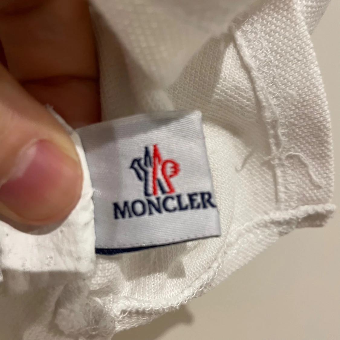 Vit Moncler pikétröja med logga - 3