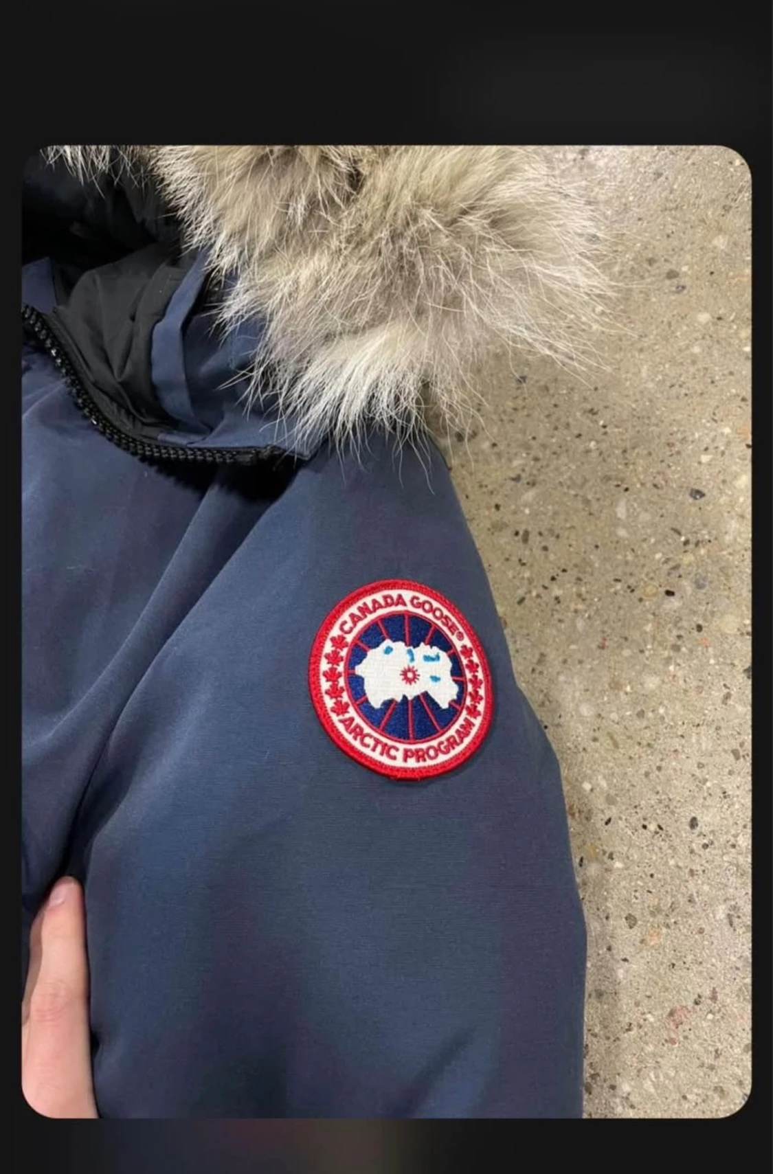 Mörkblå Canada Goose parkas med päls - 1