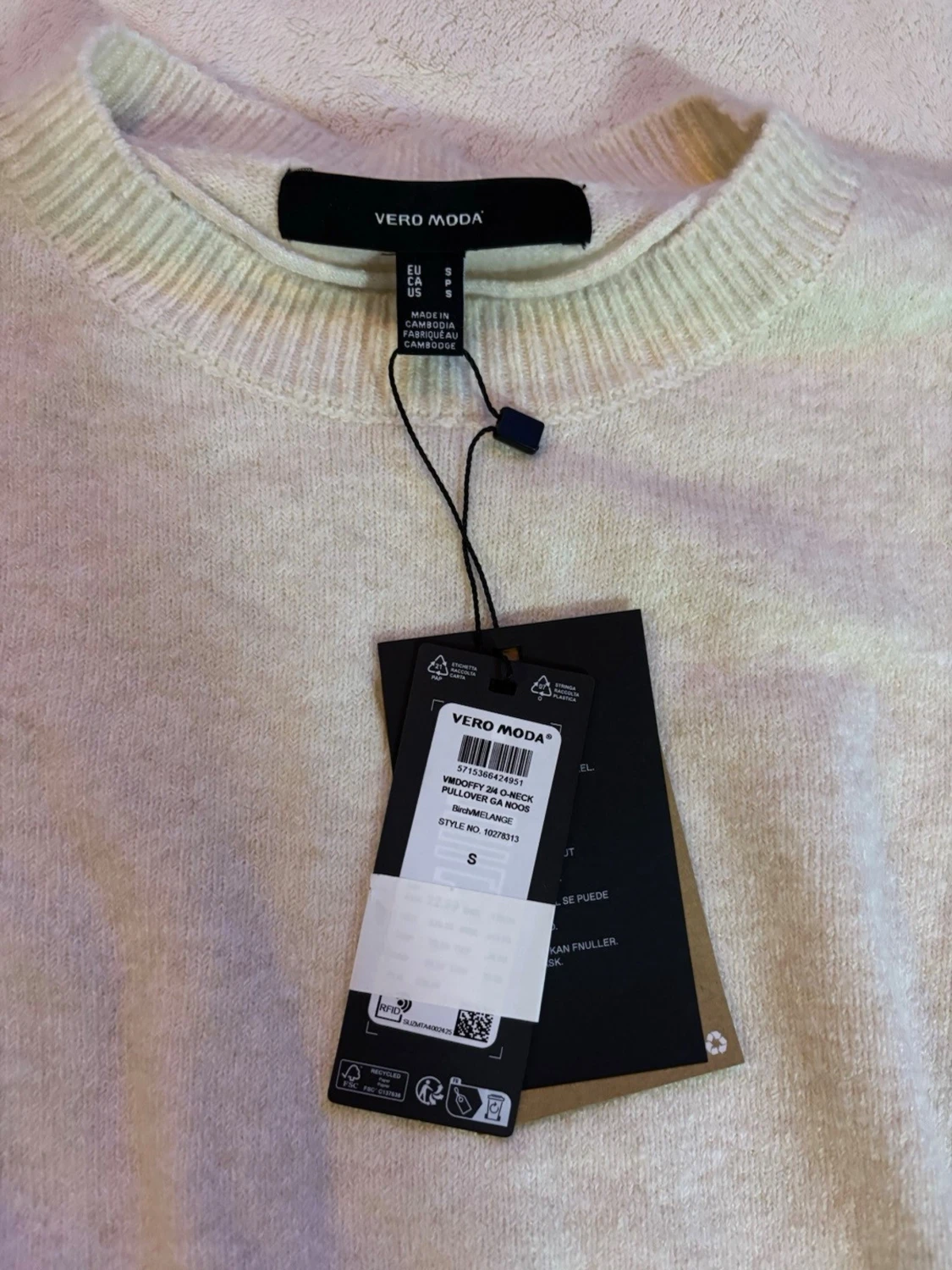 Ljusbeige stickad tröja Vero Moda - 1