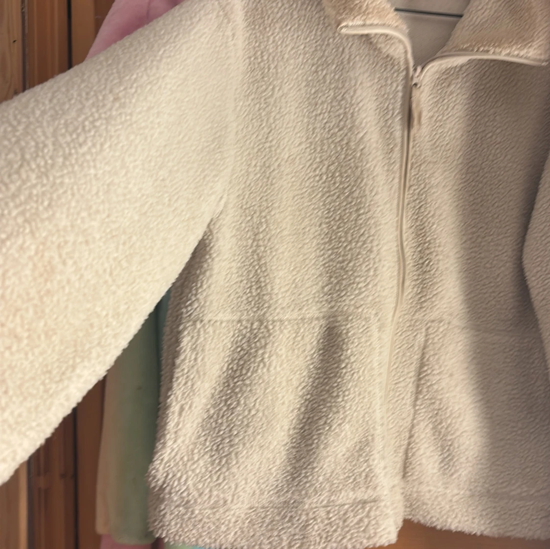 Beige teddyjacka från H&M, storlek L - 3