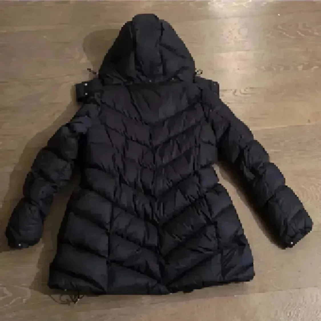 Mörkblå Gant lång pufferjacka med huva - 1