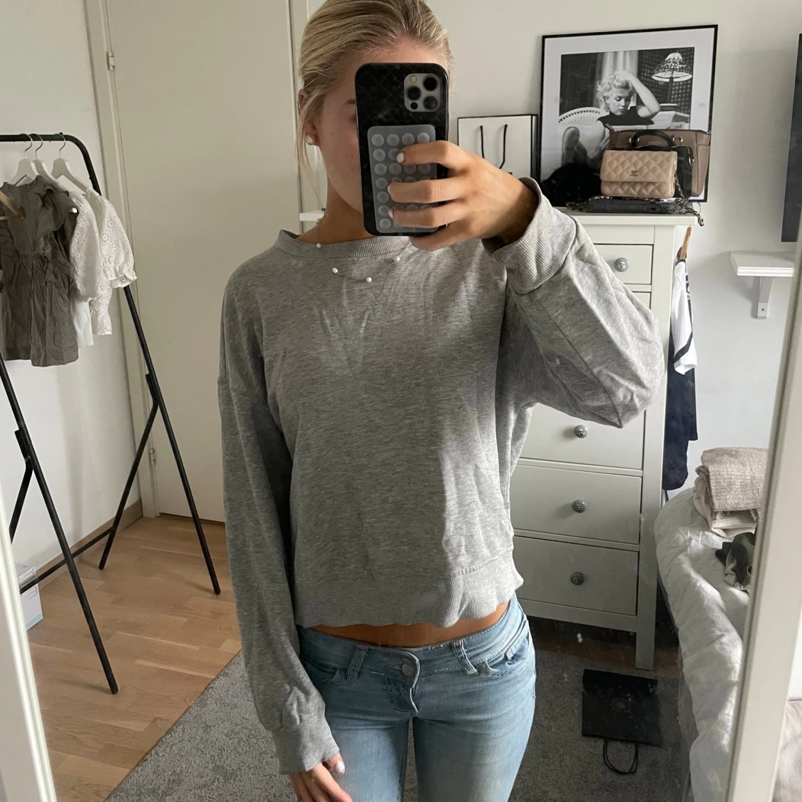 Grå loose sweatshirt i bomull
