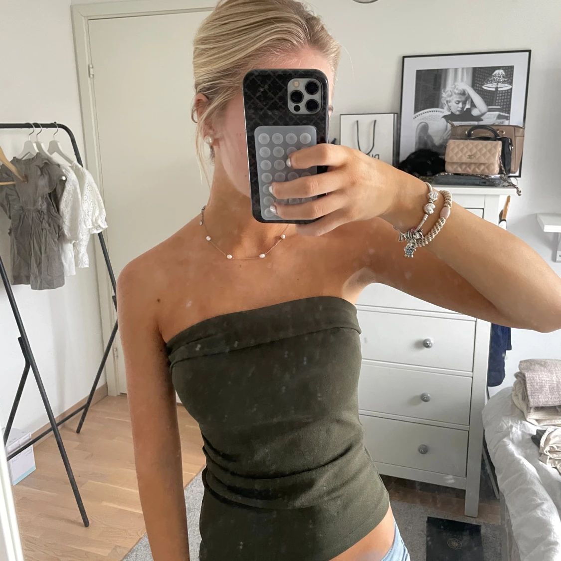 Mörkgrön tubtopp från Gina Tricot XS - 3