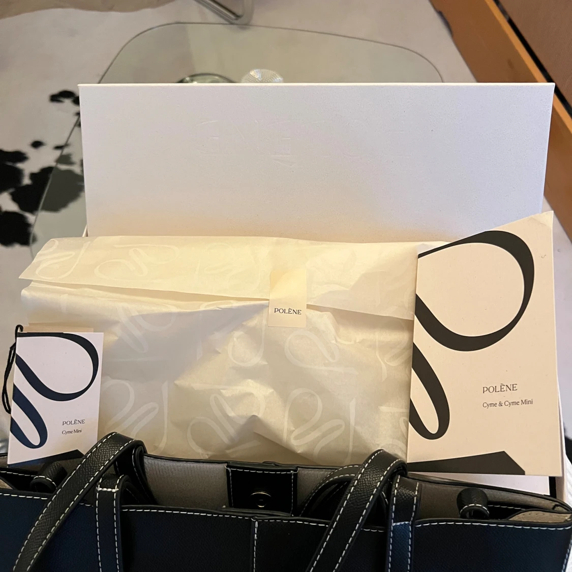 Svart Polène cyme mini väska - 2