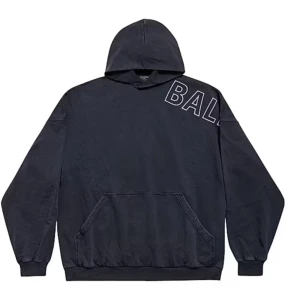 Balenciaga - Balenciaga outline logo embroidered hoodie. Sz 3, fits oversized 