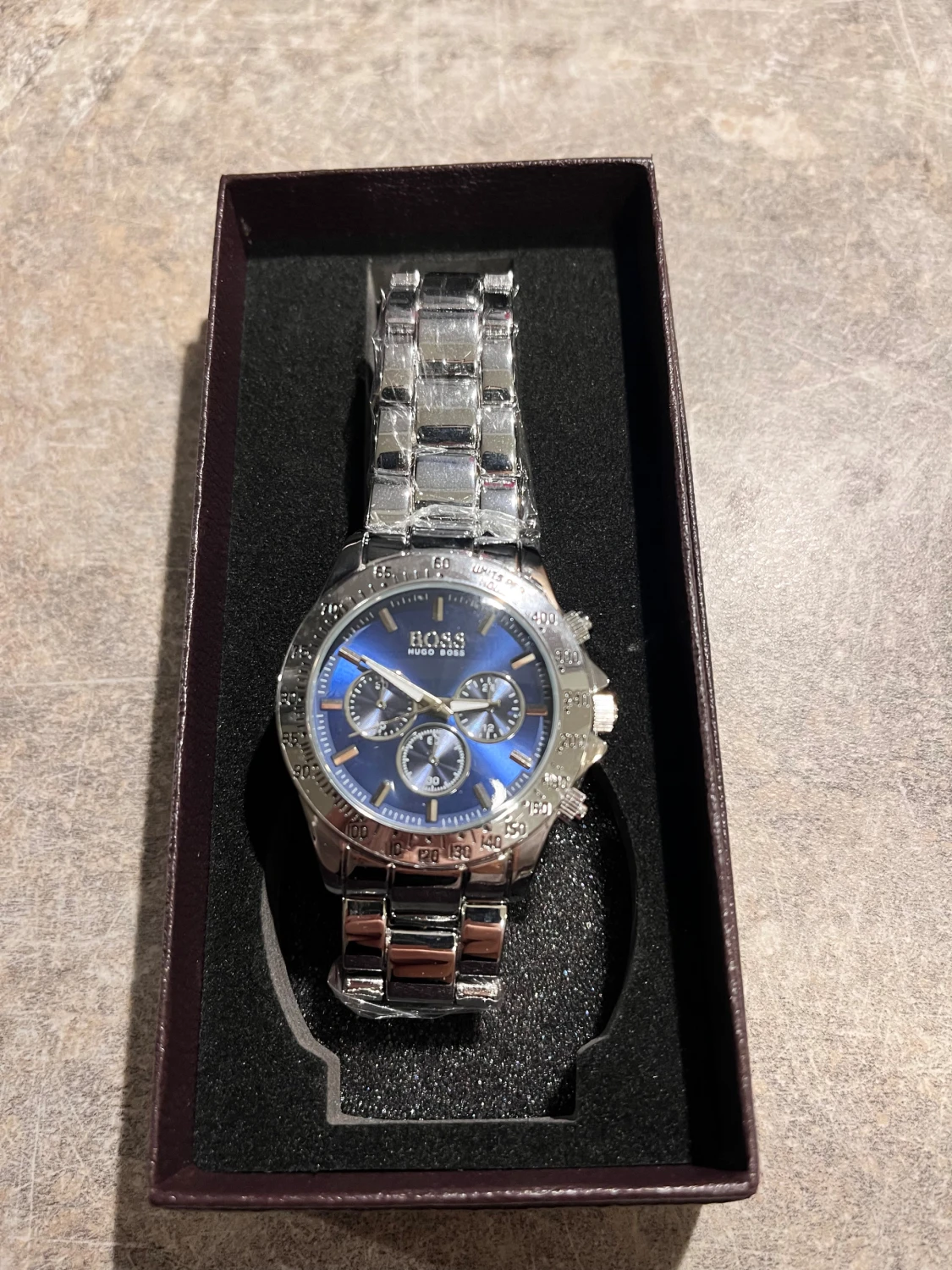 Blå och silver Hugo Boss klocka - 6