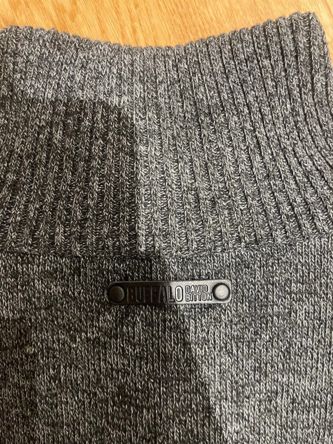 Grå stickad half zip-tröja Buffalo stl M - 4