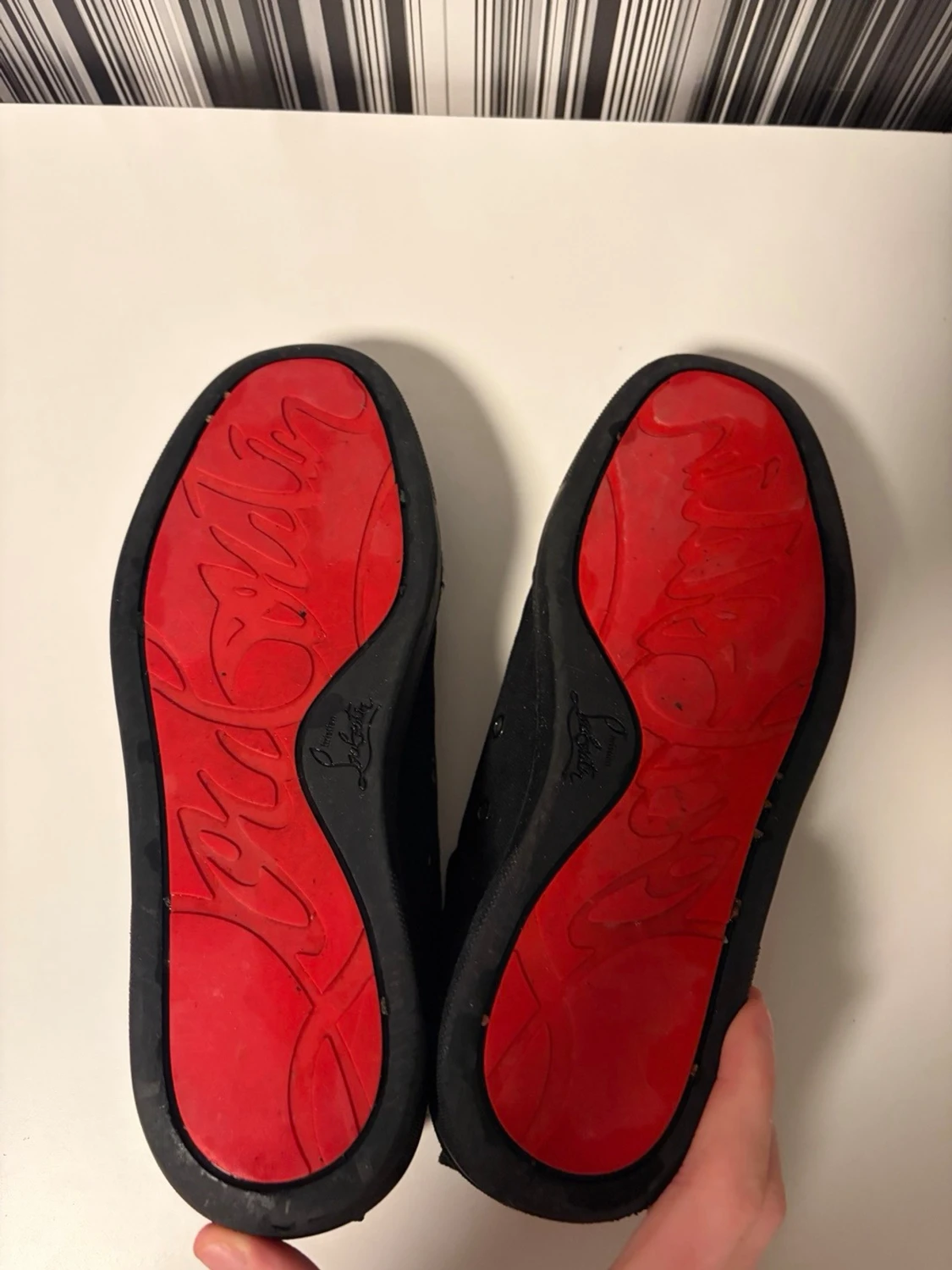 Christian Louboutin svarta sneakers med nitar - 2