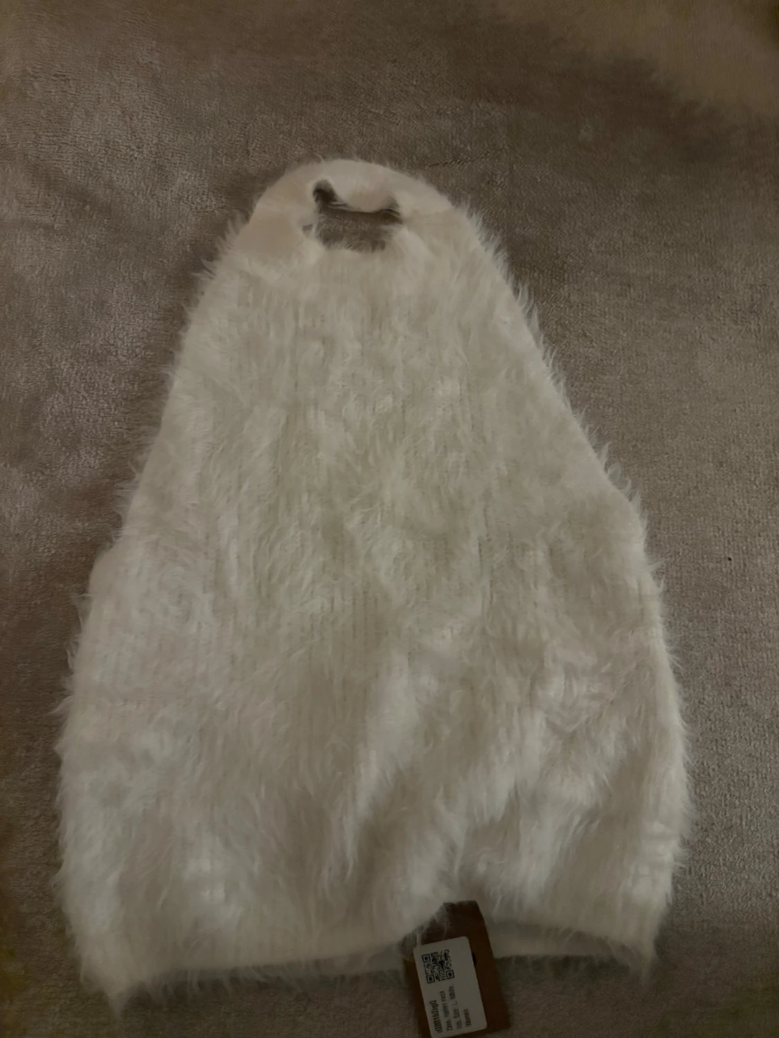 Vit fluffig halterneck topp från Zara - 1