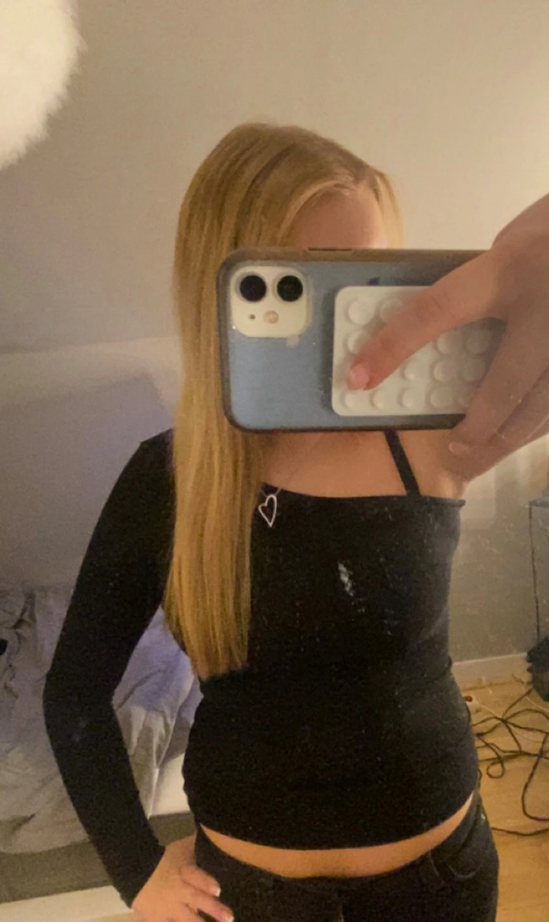 Svart one shoulder topp