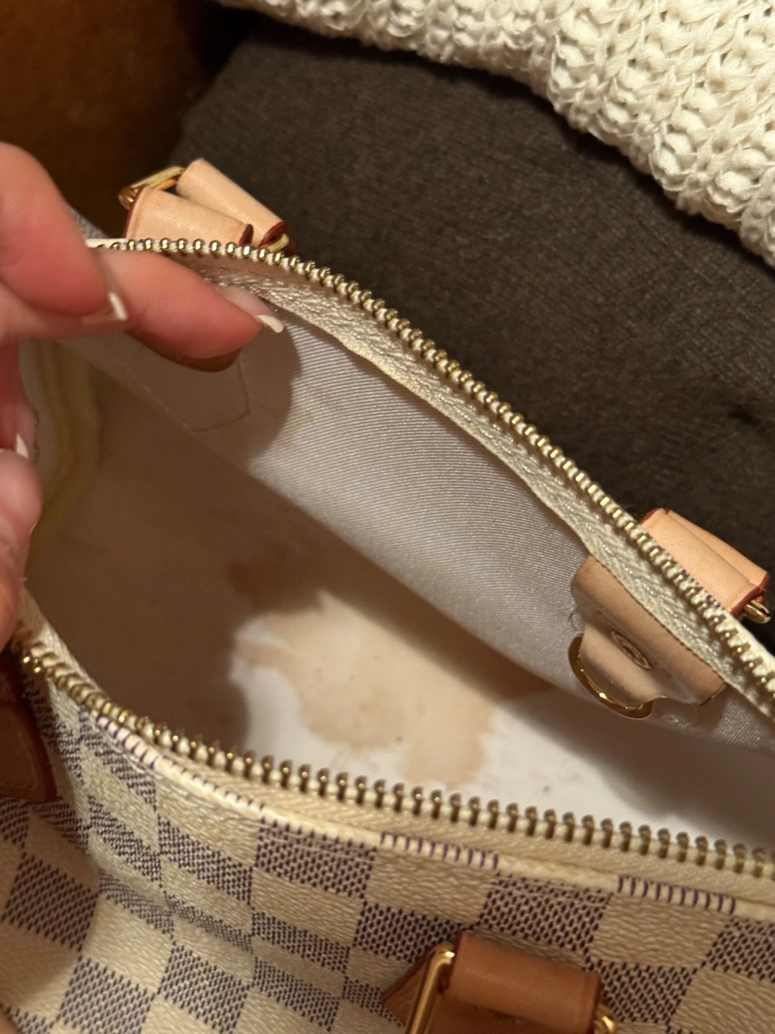 Louis Vuitton Damier handväska beige - 3