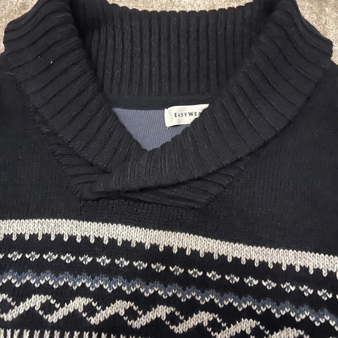 Svart polotröja med mönster Easy Wear - 1