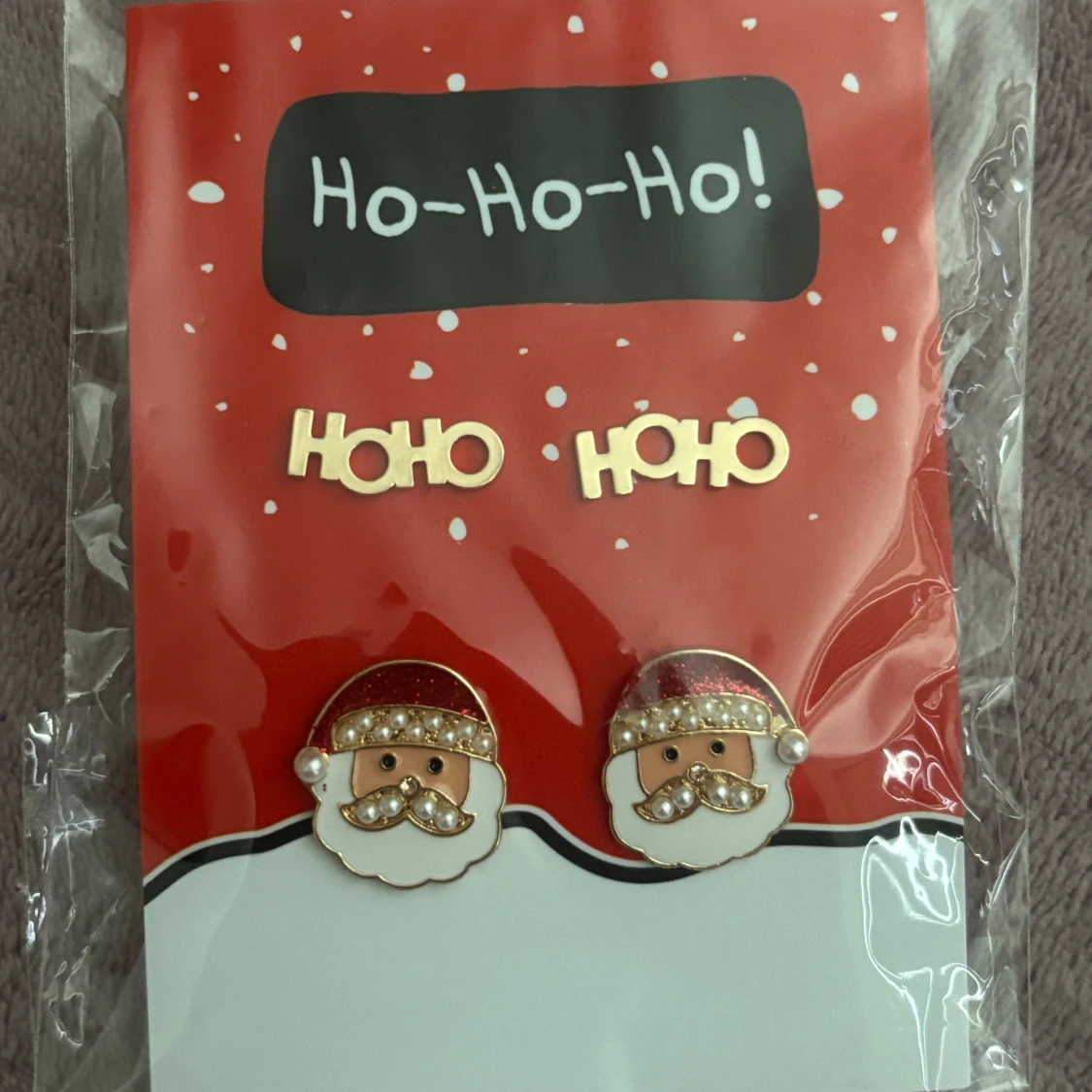 Juliga örhängen med tomte och HoHo