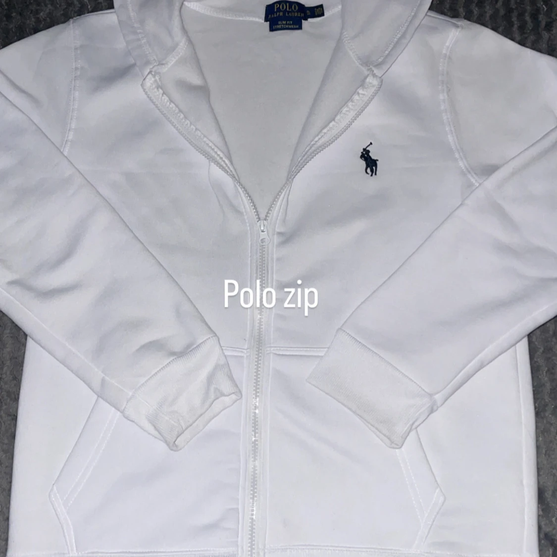 Vit hoodie med zip från Polo Ralph Lauren