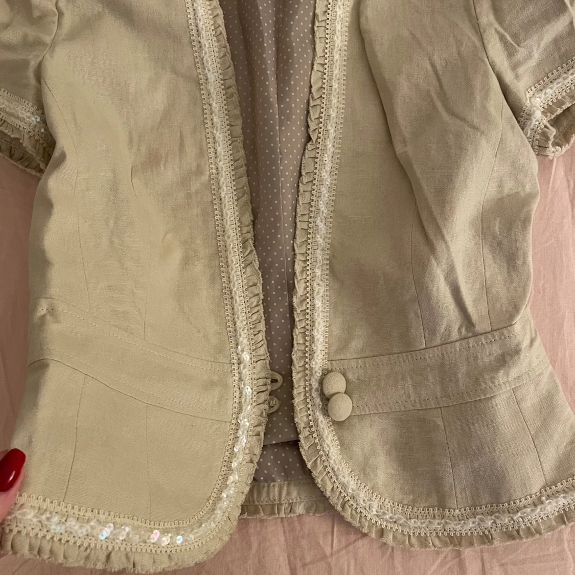 Beige bolero väst - 2