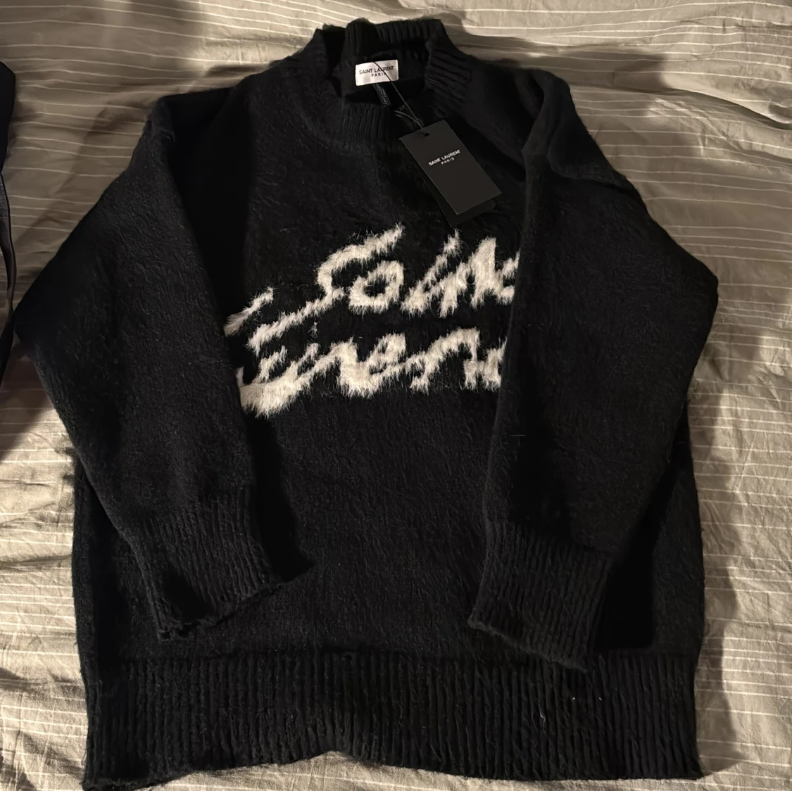 Svart stickad tröja Saint Laurent