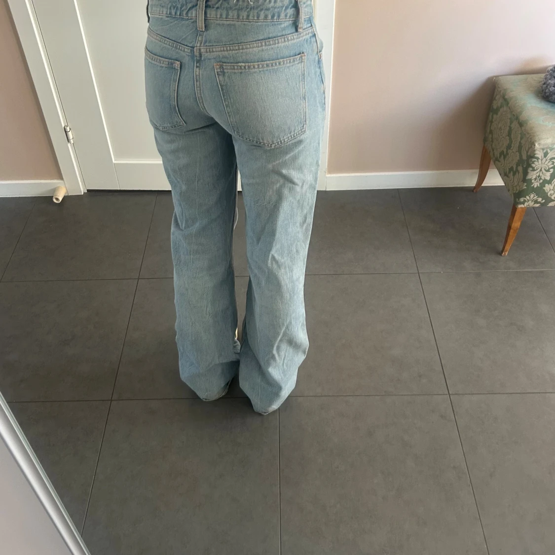 Ljusblå raka jeans från Zara - 1